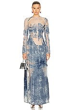 Diesel Long Sleeve Maxi Dress in Blue, view 1, click to view large image.