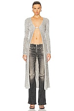 Diesel Long Cardigan in Grey, view 1, click to view large image.