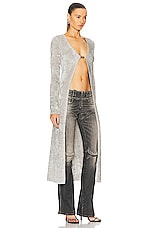 Diesel Long Cardigan in Grey, view 2, click to view large image.