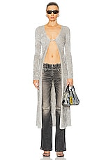Diesel Long Cardigan in Grey, view 4, click to view large image.