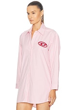 Diesel Mini Shirt Dress in Pink, view 3, click to view large image.