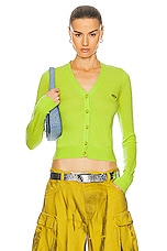 Diesel Arte Cardigan in Neon Green, view 1, click to view large image.