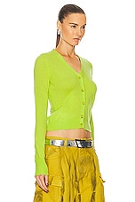 Diesel Arte Cardigan in Neon Green, view 2, click to view large image.