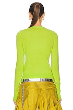 Diesel Arte Cardigan in Neon Green, view 3, click to view large image.