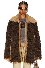 Diesel Faux Fur Jacket in Black, view 1, click to view large image.