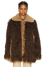Diesel Faux Fur Jacket in Black, view 2, click to view large image.