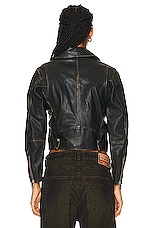 Diesel Leather Jacket in Black, view 4, click to view large image.