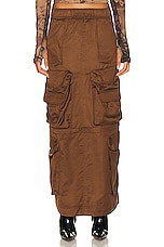 Diesel Cargo Maxi Skirt in Brown, view 1, click to view large image.