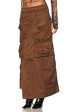Diesel Cargo Maxi Skirt in Brown, view 3, click to view large image.