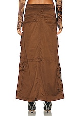 Diesel Cargo Maxi Skirt in Brown, view 4, click to view large image.