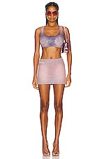 Diesel Mini Skirt in Pink, view 4, click to view large image.