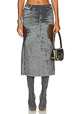 Diesel Low Rise Midi Skirt in Grey, view 1, click to view large image.