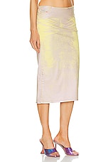 Diesel Pra Skirt in Metallic Gold, view 2, click to view large image.