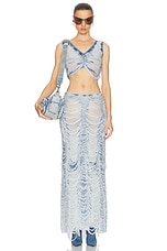 Diesel Fiammetta Skirt in Ocean, view 4, click to view large image.
