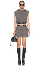 Diesel Utility Mini Skirt in Dark & Grey, view 5, click to view large image.