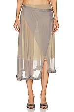 Diesel Sheer Midi Skirt in Grey, view 1, click to view large image.