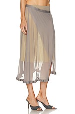 Diesel Sheer Midi Skirt in Grey, view 2, click to view large image.
