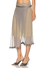 Diesel Sheer Midi Skirt in Grey, view 3, click to view large image.