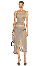 Diesel Sheer Midi Skirt in Grey, view 5, click to view large image.
