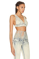 Diesel Denim Bra Top in Blue, view 2, click to view large image.