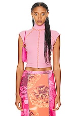 Diesel High Neck Top in Pink, view 1, click to view large image.