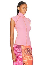 Diesel High Neck Top in Pink, view 2, click to view large image.