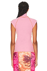 Diesel High Neck Top in Pink, view 4, click to view large image.