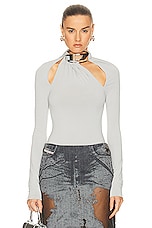 Diesel Long Sleeve Bodysuit in Grey, view 1, click to view large image.