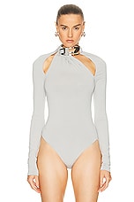 Diesel Long Sleeve Bodysuit in Grey, view 2, click to view large image.