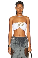 Diesel Logo Strapless Top in White | FWRD