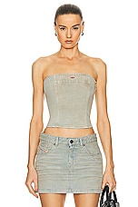 Diesel Ville Strapless Top in Faded Denim, view 1, click to view large image.
