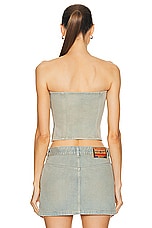 Diesel Ville Strapless Top in Faded Denim, view 3, click to view large image.