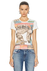 Diesel Ele Long Tee in Off White, view 1, click to view large image.