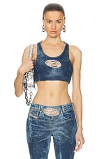Diesel D Logo Top in Denim, view 1, click to view large image.