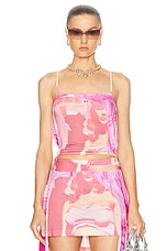 Diesel Asymmetric Tank Top in Fuschia, view 1, click to view large image.