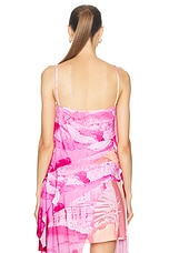 Diesel Asymmetric Tank Top in Fuschia, view 4, click to view large image.