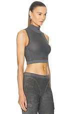 Diesel Cropped Sleeveless Top in Ash & Grey, view 2, click to view large image.