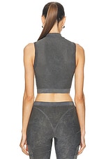 Diesel Cropped Sleeveless Top in Ash & Grey, view 3, click to view large image.