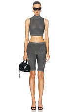 Diesel Cropped Sleeveless Top in Ash & Grey, view 4, click to view large image.