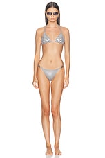 Diesel Triangle Bikini Top in Silver, view 4, click to view large image.