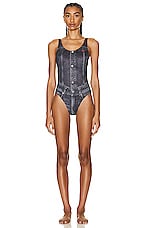 Diesel One Piece Swimsuit in Black, view 1, click to view large image.