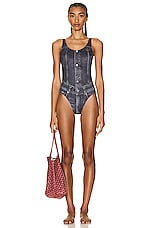 Diesel One Piece Swimsuit in Black, view 4, click to view large image.