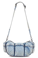 Diesel Travel 3000 Shoulder Bag in Indigo & Blue, view 3, click to view large image.