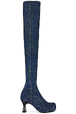 Diesel Woodstock Thigh High Boot in Dark Denim, view 1, click to view large image.