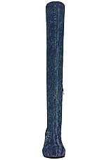 Diesel Woodstock Thigh High Boot in Dark Denim, view 4, click to view large image.