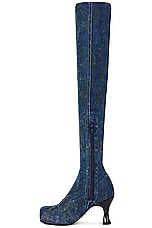 Diesel Woodstock Thigh High Boot in Dark Denim, view 5, click to view large image.