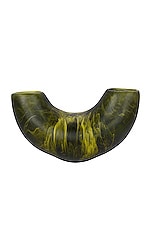 DINOSAUR DESIGNS Medium Horn Vase in Malachite Swirl, view 1, click to view large image.