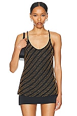 Diotima Heron Camisole Top in Black & Gold, view 1, click to view large image.