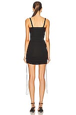 Dion Lee Smocked Doric Corset Dress in Black, view 3, click to view large image.