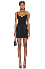 Dion Lee Oblique Corset Dress in Black, view 1, click to view large image.